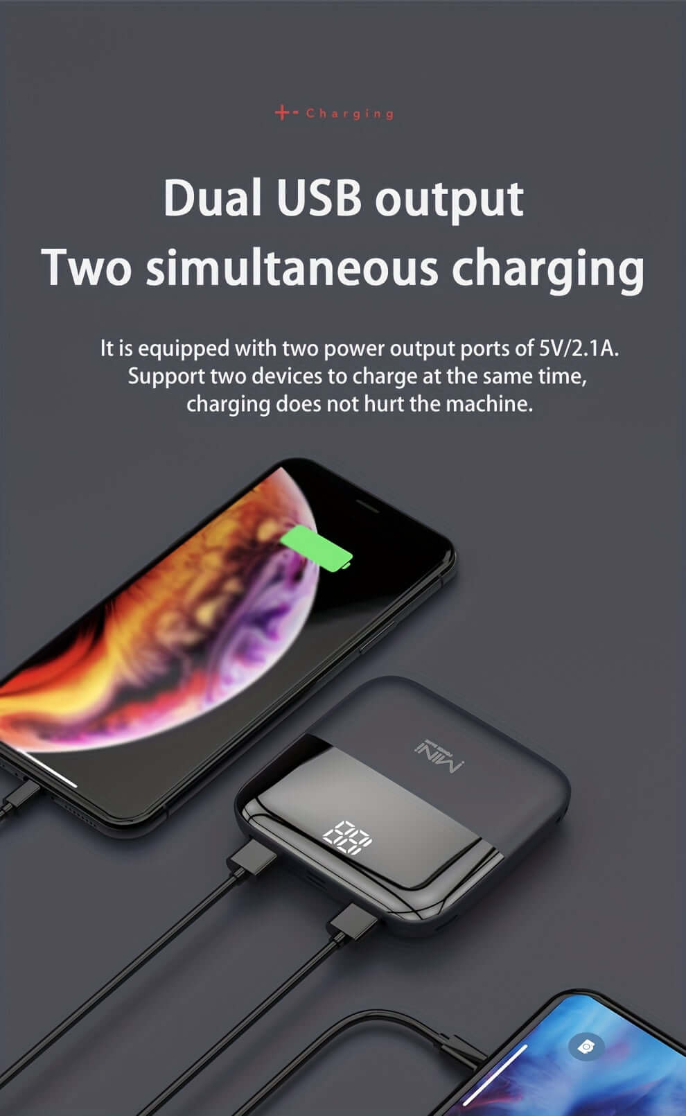 UltraPower 10000mAh Portable Power Bank - Fast 5V2A Charging, Compact Design, High Capacity Battery for iPhone, Samsung, Xiaomi and More