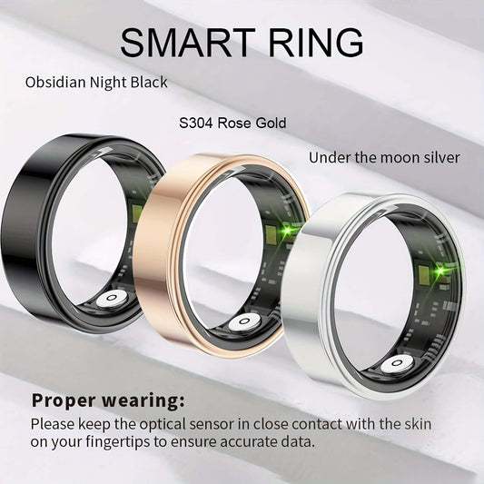 Smart Ring for Men and Women, Activity and Fitness Tracker with Steps, Distance, Calories, Sleep Tracking, Exercise Monitoring, Compatible with iPhone Android, IP68 Waterproof, Christmas Stocking Stuffers and Christmas Filler