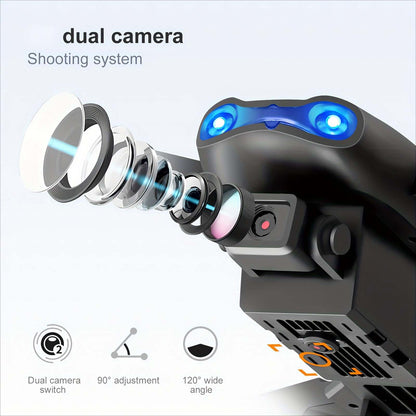 Dual Camera E99 K3 Professional RC Drone, Double Folding Remote Control Toy with Height Hold for Indoor and Outdoor Use