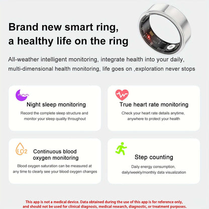 Smart Ring for Men and Women, Activity and Fitness Tracker with Steps, Distance, Calories, Sleep Tracking, Exercise Monitoring, Compatible with iPhone Android, IP68 Waterproof, Christmas Stocking Stuffers and Christmas Filler