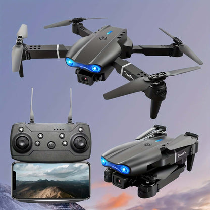 Dual Camera E99 K3 Professional RC Drone, Double Folding Remote Control Toy with Height Hold for Indoor and Outdoor Use