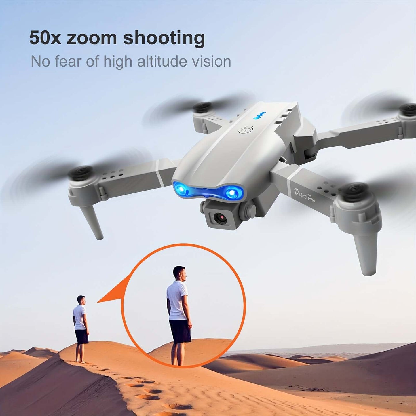 Dual Camera E99 K3 Professional RC Drone, Double Folding Remote Control Toy with Height Hold for Indoor and Outdoor Use