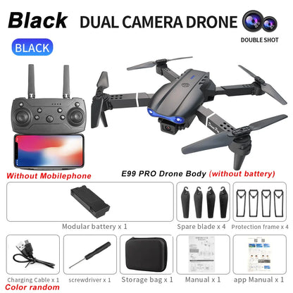 Dual Camera E99 K3 Professional RC Drone, Double Folding Remote Control Toy with Height Hold for Indoor and Outdoor Use