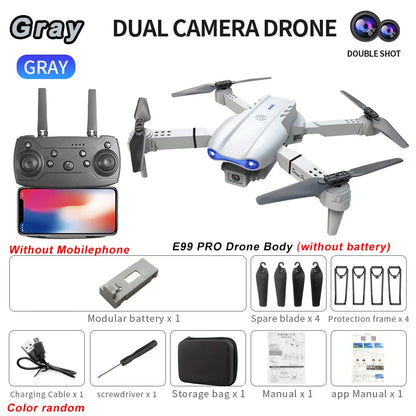 Dual Camera E99 K3 Professional RC Drone, Double Folding Remote Control Toy with Height Hold for Indoor and Outdoor Use