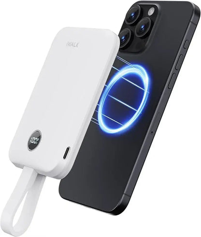 iWALK Magnetic Portable Charger 5000mAh Wireless Power Bank 30W Fast Charging with USB-C Cable, Battery Pack with LED Display