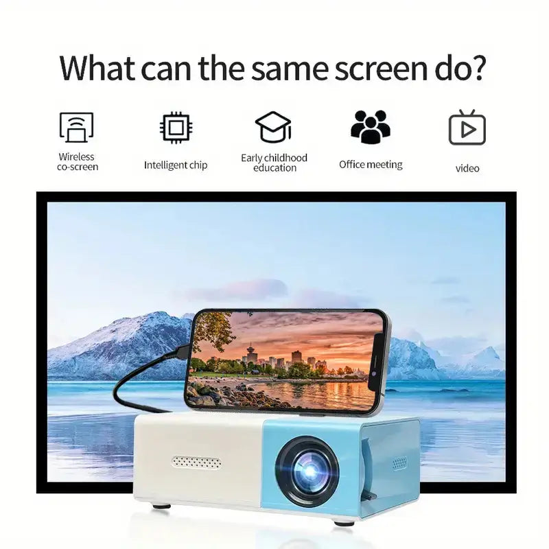 YG300 Mini Portable HD Projector is suitable for home, outdoor, and portable projectors, supporting USB, HDMI, and SD card links