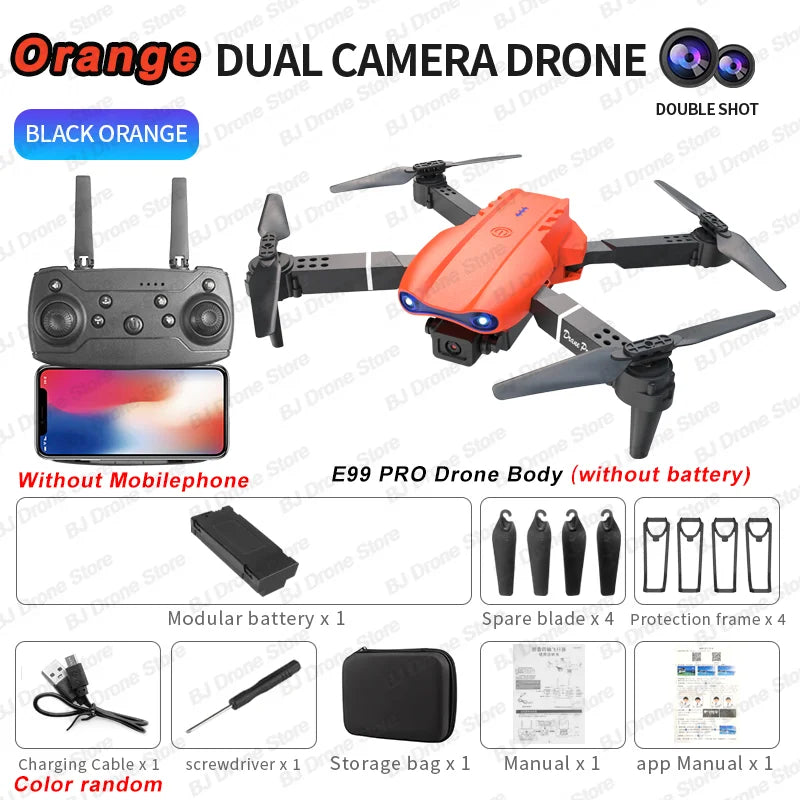 Dual Camera E99 K3 Professional RC Drone, Double Folding Remote Control Toy with Height Hold for Indoor and Outdoor Use