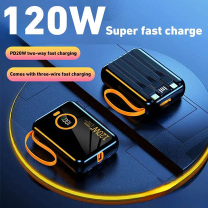 Xiaomi Mini PD120W Built-In Power Bank 100000mah Large Capacity USB Type-C Cable Two-Way Super Fast Charger Powerbank For Iphone