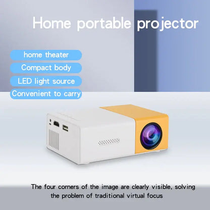 YG300 Mini Portable HD Projector is suitable for home, outdoor, and portable projectors, supporting USB, HDMI, and SD card links