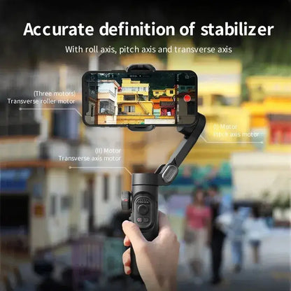 AOCHUAN 3-Achsen-Hand-Gimbal-Stabilisator für Smartphones mit Fülllicht für iPhone, Android, Gesichtsverfolgung, Tiktok, Vlog, Smart XE 