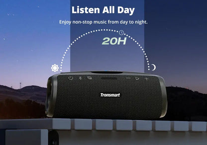 Tronsmart Mirtune S100 Speaker 50W Bluetooth Speaker with IPX7 Waterproof, APP Control, Built-in Powerbank & Retractable Handle