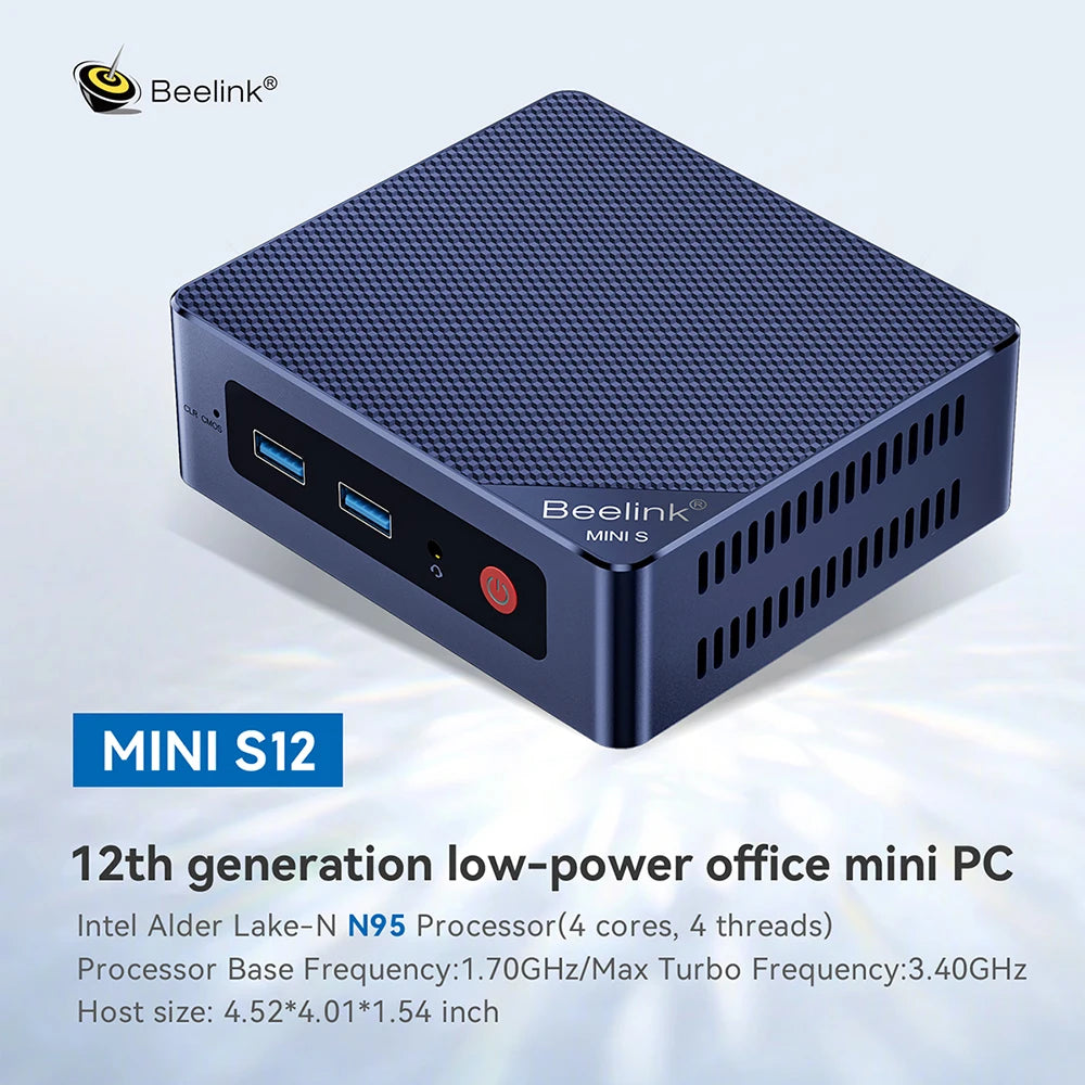 Beelink Mini S13 Intel Twin Lake N150 S12 Pro N100 16G 500G Mini S 11th N5095 DDR4 8GB 128GB Desktop Computer N95 VS GMKtec G3