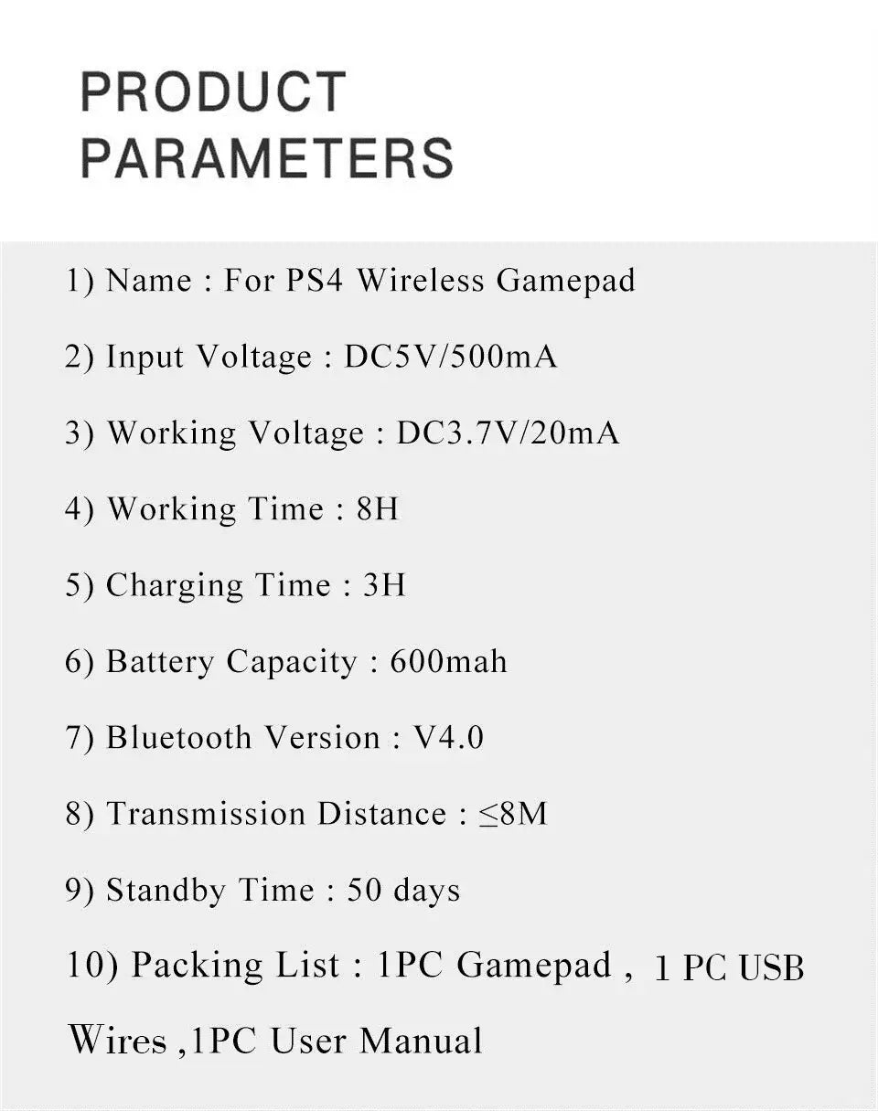 GAMINJA P48 Wireless Gamepad with Six Axis Gyroscope Game Controller For PS4 PS3 Console Wins 7 8 10 Dual Vibration PC Joystick