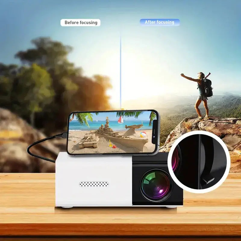 YG300 Mini Portable HD Projector is suitable for home, outdoor, and portable projectors, supporting USB, HDMI, and SD card links