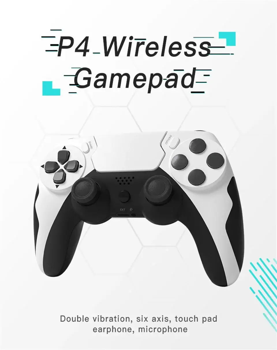 GAMINJA P48 Wireless Gamepad with Six Axis Gyroscope Game Controller For PS4 PS3 Console Wins 7 8 10 Dual Vibration PC Joystick