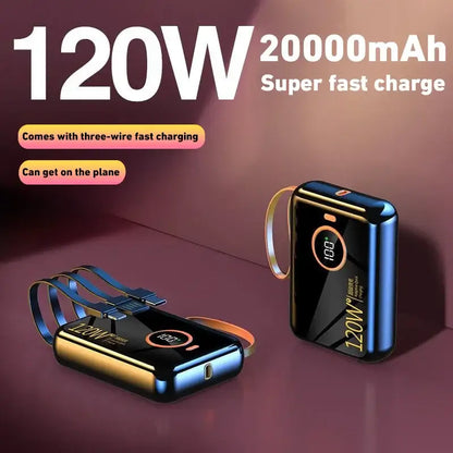 Xiaomi Mini PD120W Built-In Power Bank 100000mah Large Capacity USB Type-C Cable Two-Way Super Fast Charger Powerbank For Iphone