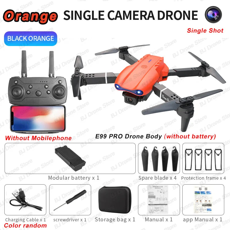 Dual Camera E99 K3 Professional RC Drone, Double Folding Remote Control Toy with Height Hold for Indoor and Outdoor Use