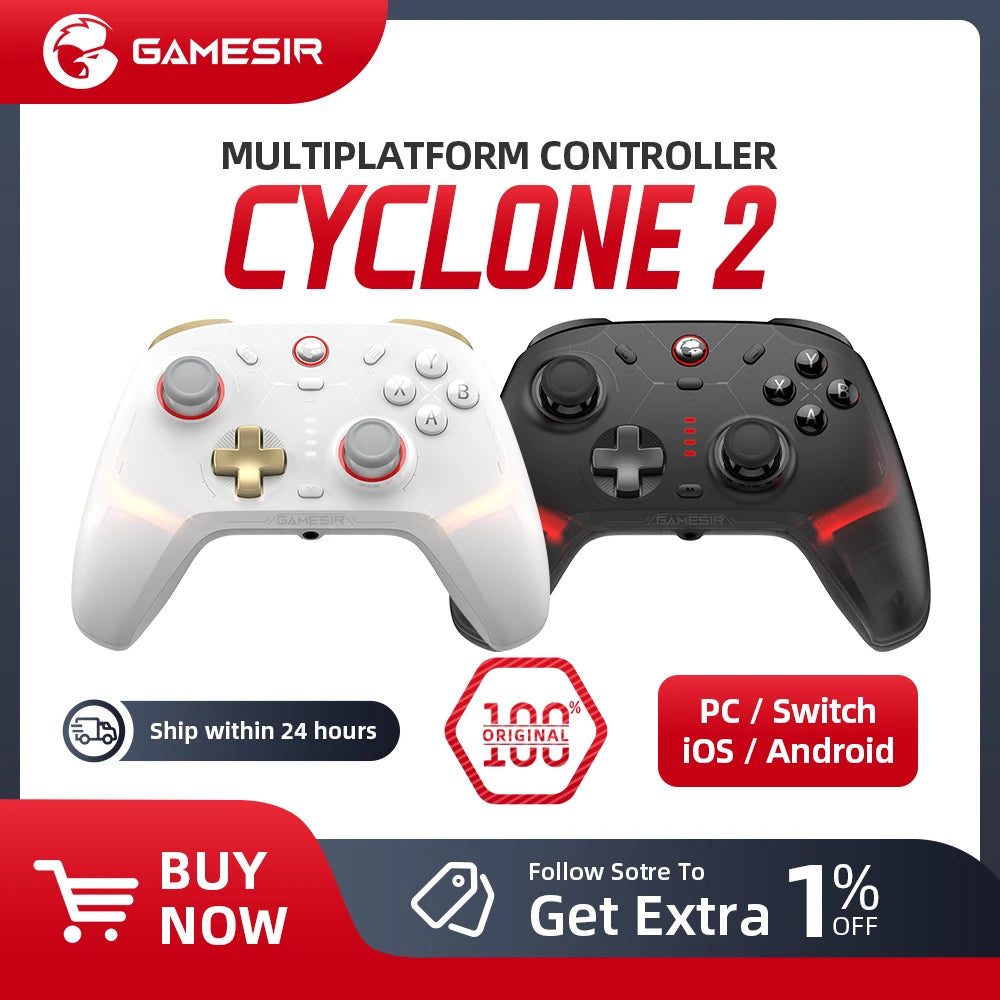 Gamesir Cyclone 2 Wireless Controller with  Hall effect Controller for PC Steam Switch IOS Android