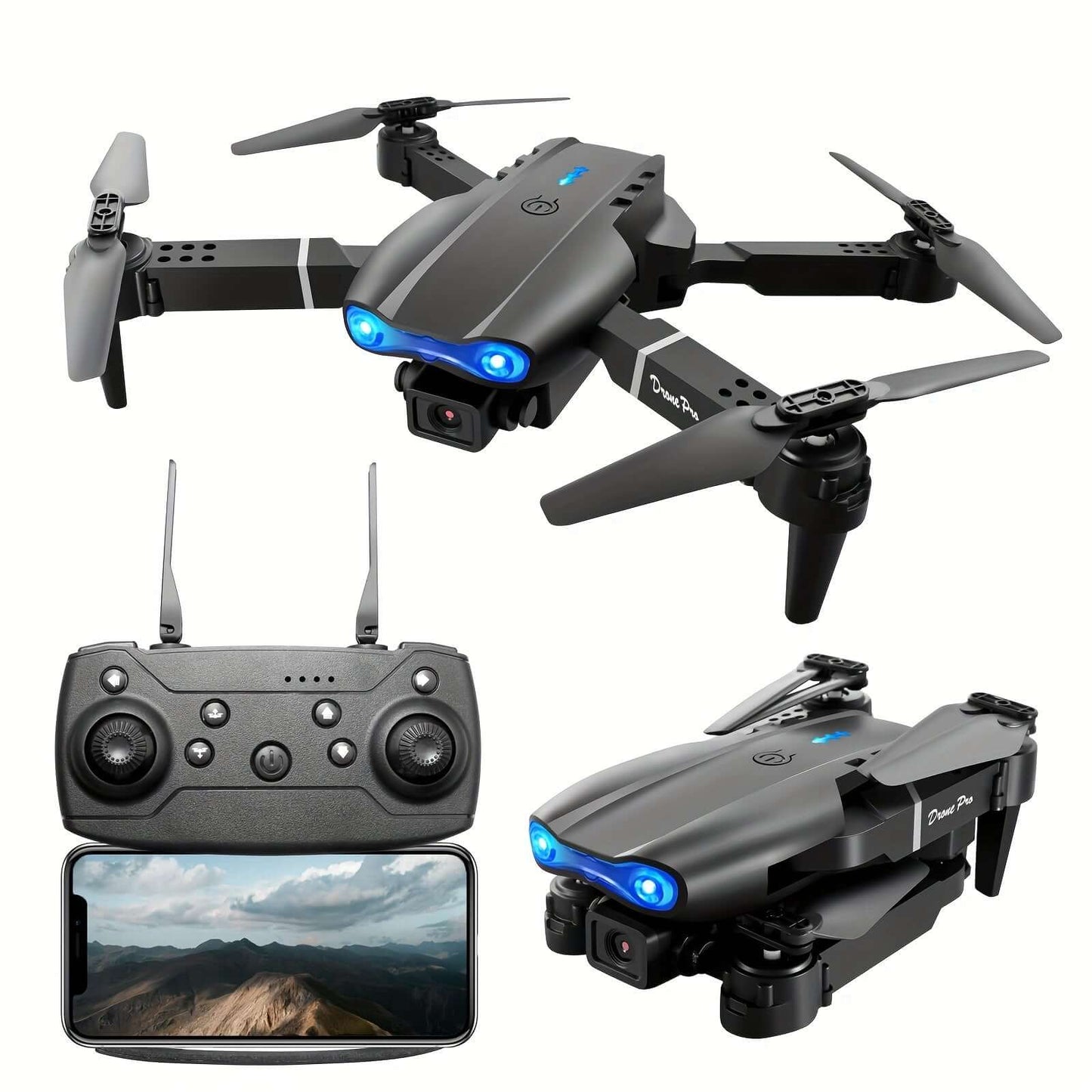 Dual Camera E99 K3 Professional RC Drone, Double Folding Remote Control Toy with Height Hold for Indoor and Outdoor Use