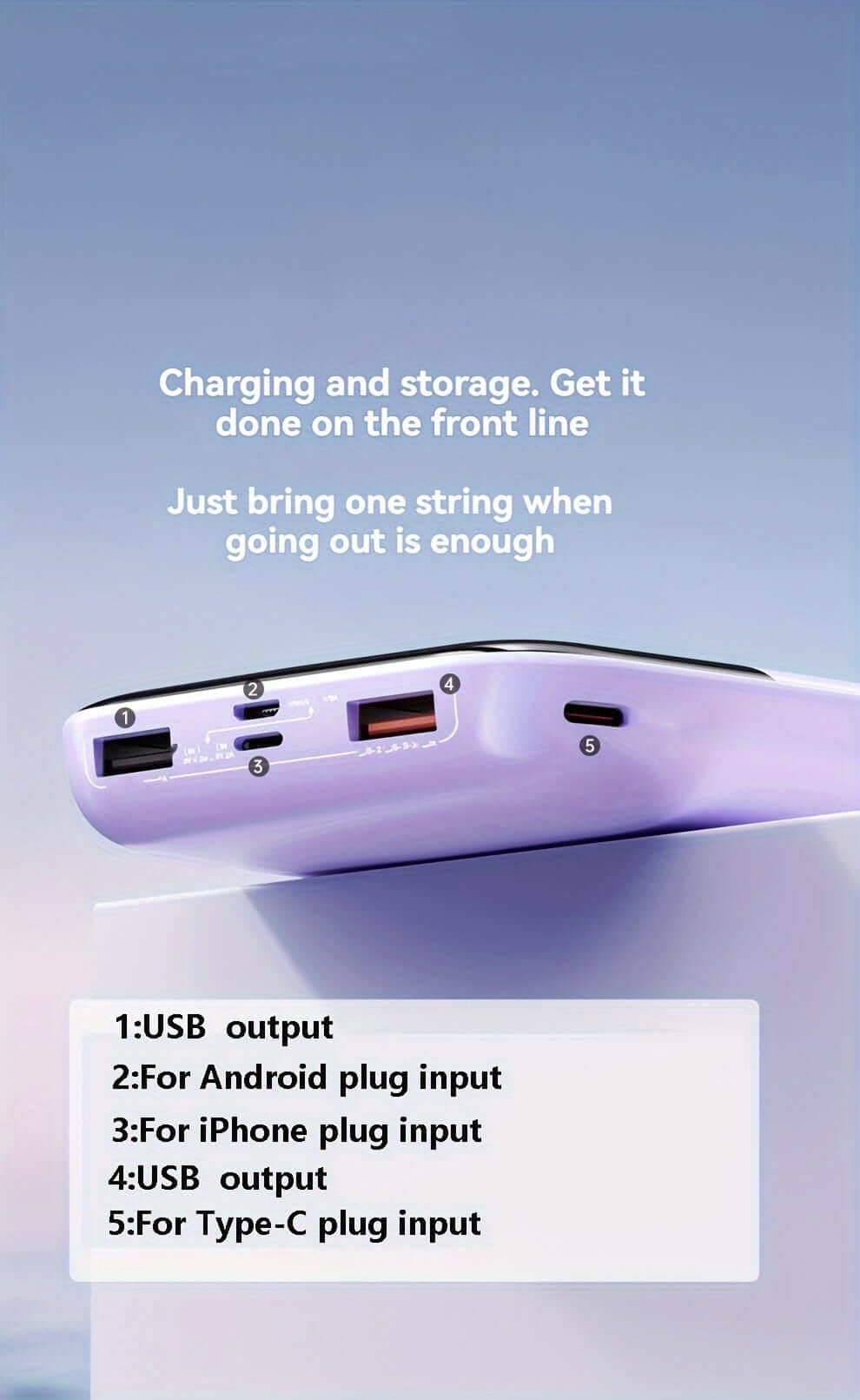 UltraPower 10000mAh Portable Power Bank - Fast 5V2A Charging, Compact Design, High Capacity Battery for iPhone, Samsung, Xiaomi and More